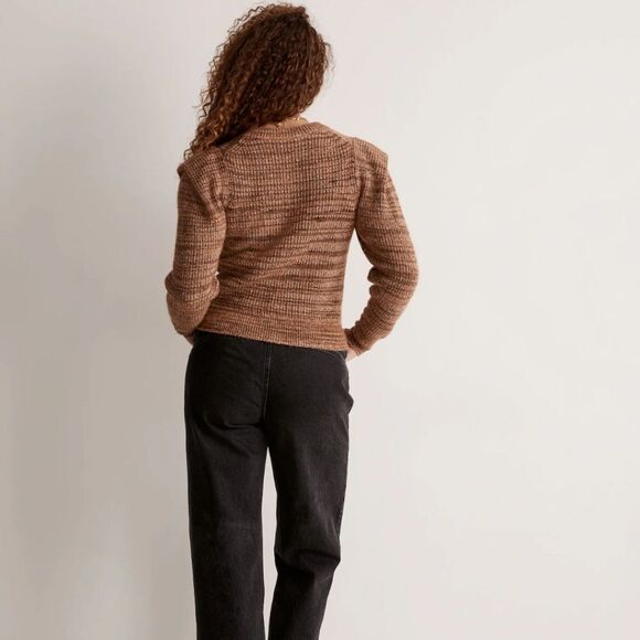 Madewell Brown Space-Dyed Prentess Wool Alpaca Blend Sweater - Size Small - Picture 3 of 14